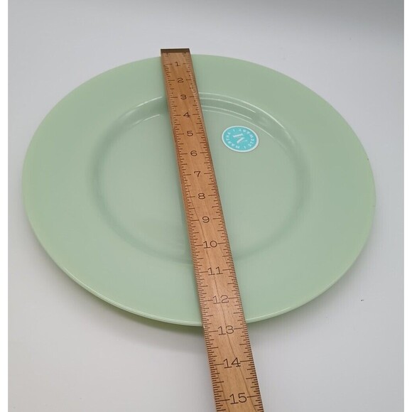 Martha Stewart Green JADEITE GLASS ROUND PLATTER Plate 13" Charger Retro Style - Picture 3 of 3